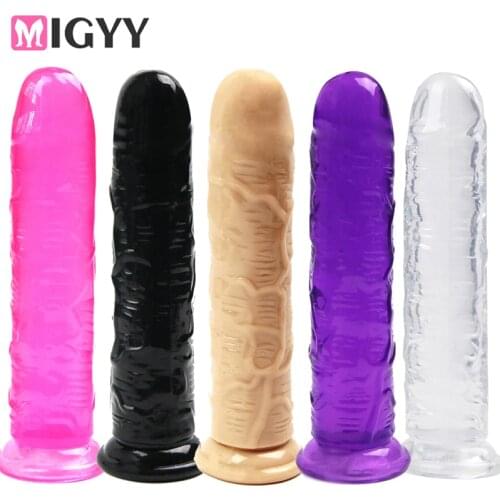 Dildo Toy for Adult Erotic Soft Jelly Strong Suction Cup Dildo Anal Butt Plug Realistic Penis G-spot Orgasm Sex Toys For Woman