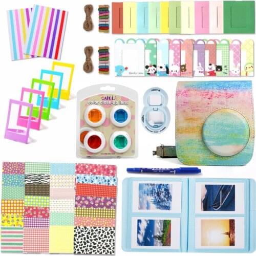 Fujifilm Instax Mini 7S 7C Camera Accessory Case Bag Selfie Lens Color Filters Photo Album Wall Hang Frames Film Frames Bundles