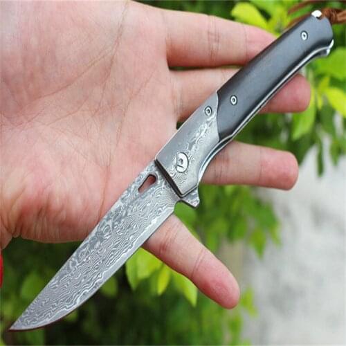 Cheetah (Damascus Steel) Without Leather Cover Natural Ebony Handle Camping Survival Outdoor EDC Tool Gift For Men Gift For Men