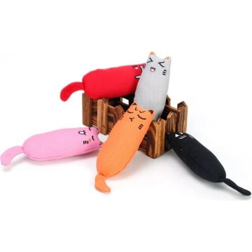 Cat Catnip Toy Pet Kitten Claw Biting Chewing Teeth Grinding Mint Cat Toys Funny Interactive Training Pillow Toy 1pcs