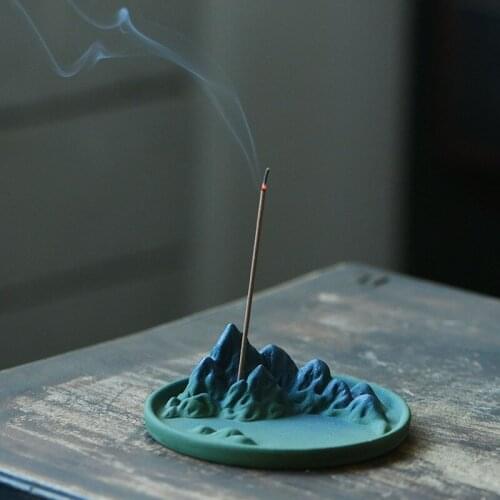 Ceramic Small Incense Burner Mountain Creative Modern Incense Stick Holder Decoration Zen Incensario Budha Decor BK50XX
