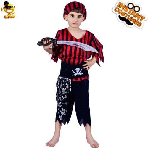 DSPLAY Original Halloween Cosplay Kids Pirate Costume Carnival Boys Dress Up Pirate Party Children Birthday Party New Year Gifts