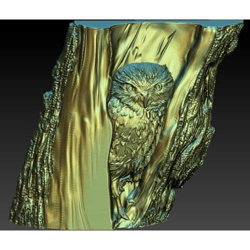 New 3D Model Cute Tree hole Owl STL Model for CNC Router 3D Printer Artcam Aspire Home Decoration Decor