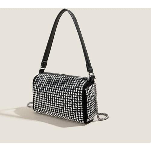 Bag handbags new 2021 chain rhinestone bag diagonal small square bag trendy underarm shoulder bags crossbody