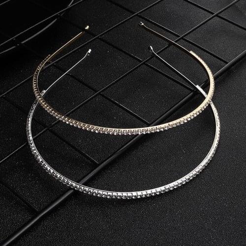 New Fashion Simple Crystal Hairband For Women Rhinestone Alloy Head Band Daily Life Bride Bridesmaid Hair Accessories
