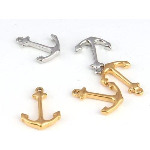 5pcs/lot Stainless Steel Gold Chams Mini Cute Anchor Charms Pendant For DIY Fashion Jewelry Making Accessories