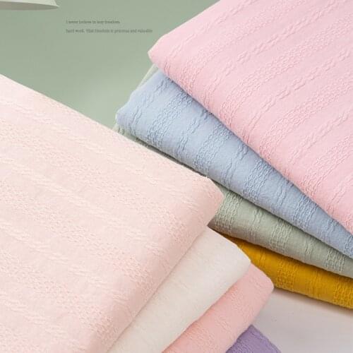 Stripe Jacquard Fabric By The Meter Pure Cotton 100% for Dresses Skirt Pants Sewing Summer Brocade Plain Soft Textile Per Meters