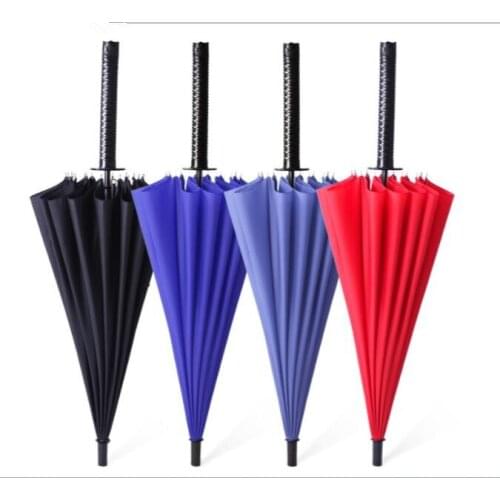 Semi-automatic Pongee Rain Umbrella Katana design Long Handle Umbrella Japan samurai swords style Umbrella