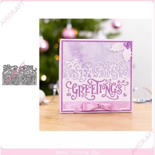 Seasons Greetings Lace Metal Cutting Dies for DIY Scrapbooking Photo Album Decorative Embossing Paper Card Crafts Die 2021