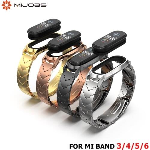 Straps For Mi Band 5 6 Metal Bracelet for Xiaomi Mi Band 4 3 Strap Wristbands Pulsera Mi Band 6 Correas Miband NFC Gobal Version