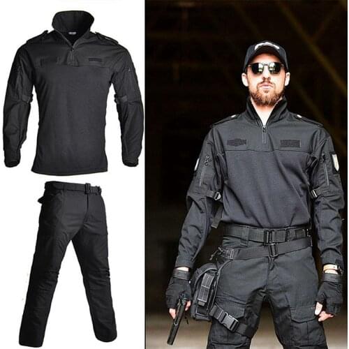 FG Long-sleeved Tactical Military Combat Uniform Shirt + Pant US Multicam Army Military Clothing Black Camo Suit Hunting Clothes