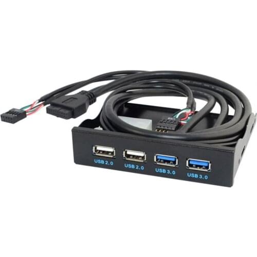 2 Port USB 3.0 Hub USB3.0 Front Panel Cable Adapter Plastic Bracket for PC Desktop 3.5 Inch Floppy Disk Drive Bay