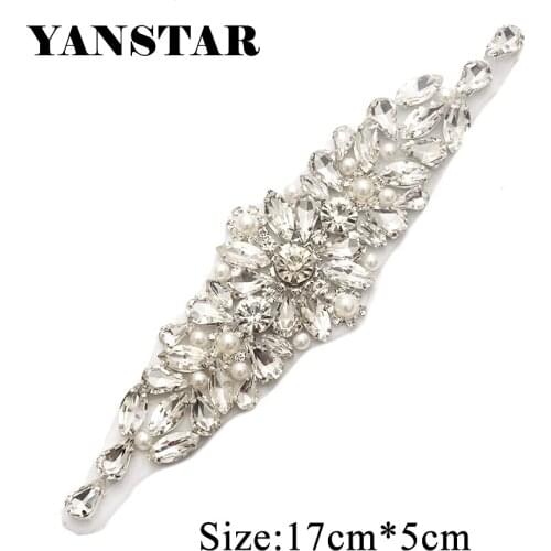 YANSTAR (5 pcs) Wholesale Wedding Dress Belt Rhinestones Appliques With Bead Sewing On Bridal Sash YS892