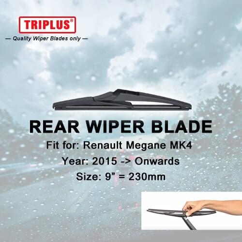 Rear Wiper Blade for Renault Megane MK4 (2017-Onwards) 1pc 9" 230mm, Rear Windscreen Wipers Megane IV 4