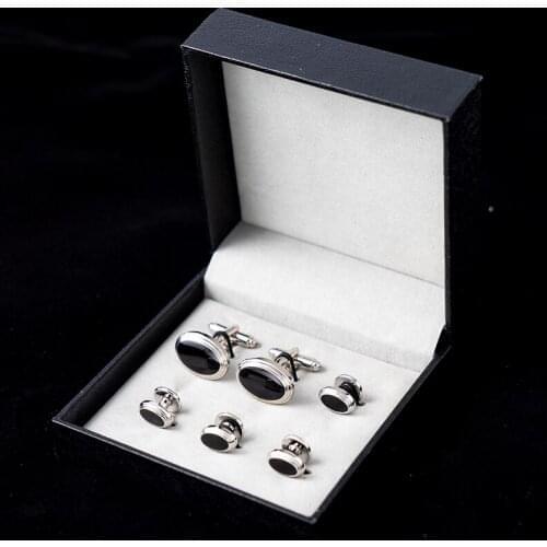 Wholesale high quality french cufflinks button oval shape cufflinks for mens cufflinks silvery cuff links button for shirt