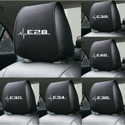 1PCS Hot car headrest cover fit for BMW E28 E30 E34 E36 E39 E46 E60 E61 E62 E90 E91 E92 Accessories Car Styling