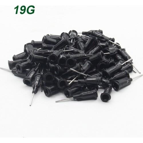100pcs 19G Precision passivated S.S. Dispense Tip with PP Safetylok hub, 0.5" Tubing Length glue dispenser needles DropShipping