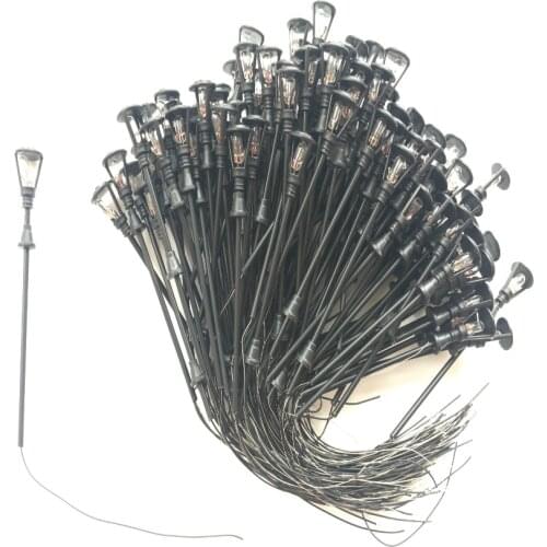 100pcs Single Head Scale Lampposts Train N Scale Lights Model Scale Street Lamps Model Building Lights