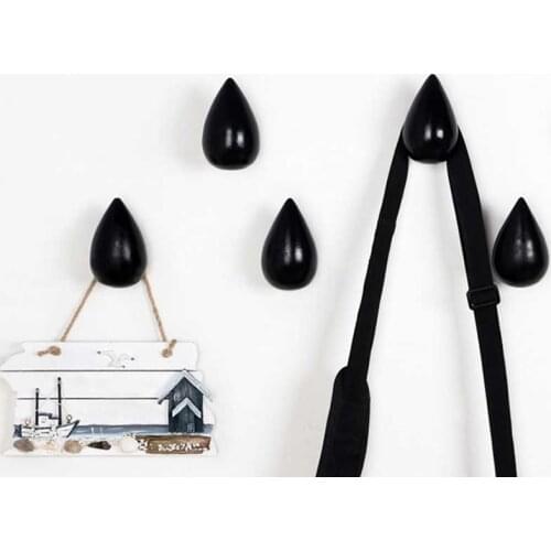 3pcs wooden water big drop coat hat hanger, wall mounted coat hat hooks. 7 colors