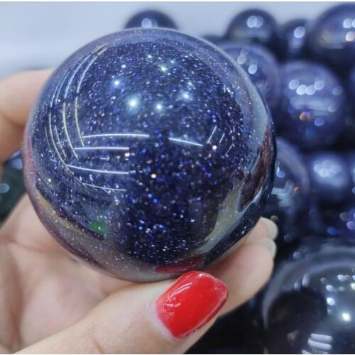 4-5cm New Natural Blue-sand Stone Quartz Crystal Ball Sphere Healing