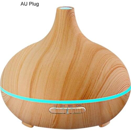 400 ML Ultrasonic Humidifier Usb Aroma Diffuser Air Essential Oil Atomizer Wood Grain Humidifier Seven Color LED Lamp Home Mini