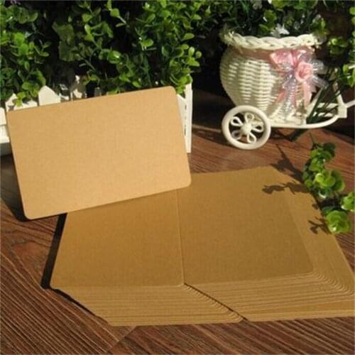 5pcs Rounded Corner DIY Folding Greeting Card Template Blank Half-fold Card Hand-painted Graffiti Cowhide White Card Stationery