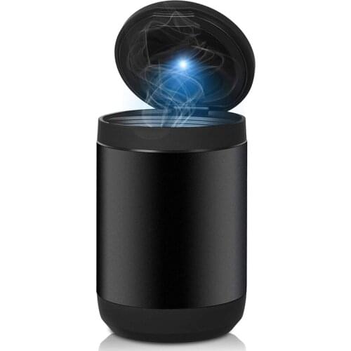 Car Ashtray, Smokeless Vehicle Ashtray Ash with Lid & Blue LED Light Indicator for Car Cup Holder, Home, Office, Outdoor