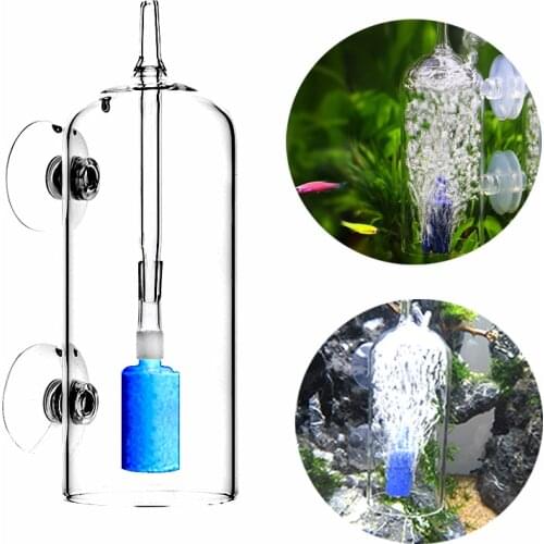 Aquarium Cylinder Crystal Glass Dissolved Oxygen Water Bubble Splash Air Stone Cylinder Dissolved Fish Plants Glass Dissolver