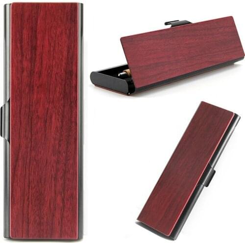 Wooden stainless steel pencil case wooden stationery box gift pencil case study set storage box business pen box