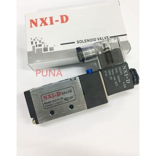 Free shipping 5 Way 2 Position NXI-D Electric Solenoid Valve 4V210-08 DC 24V DC12V AC110V AC220V 1/4" Port Size