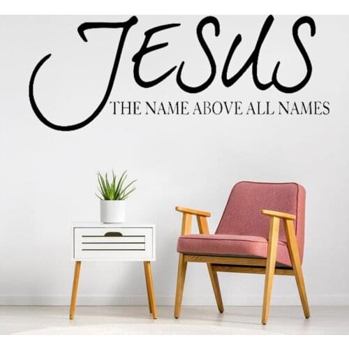 Christian Wall Sticker Quote Jesus Name Above All Names Vinyl Decal Bible Verse Stickers Religious Pray Home Decor Art Mural