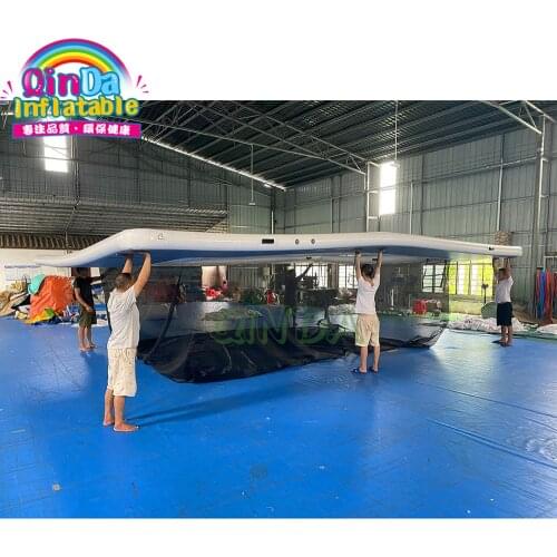 Custom inflatable floating sea mat for yacht floating swimming pool inflatable ocean pool