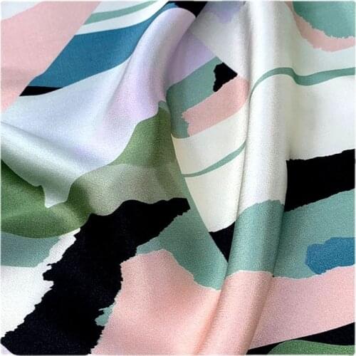 Width 59" Camouflage Heavy Weight Non Draping Triacetate Satin Fabric By The Half Yard For Dress Shirt Material