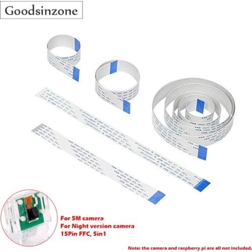5pcs/Lot Raspberry Pi 4 15Pin FFC Camera Cables Kit, 5in1 Ribbon Flex Extension Cable for Raspberry Pi 4 Model B 3B+ 3B 2B+ 2B