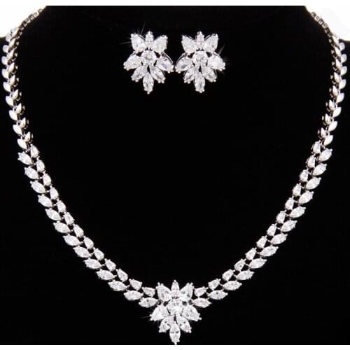 African Beads Jewelry Set 2017 Nigerian Wedding Sweet Flower & Leaves Jewelry Sets For Women Parure Bijoux Femme AS048