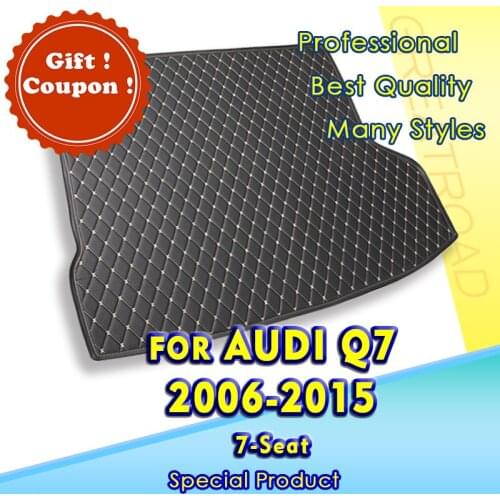 Car Trunk Mat For Audi Q7 Seven Seats 2006-2015 2007 2008 2009 2010 2011 2012 2013 Cargo Liner Carpet Interior Accessories Cover