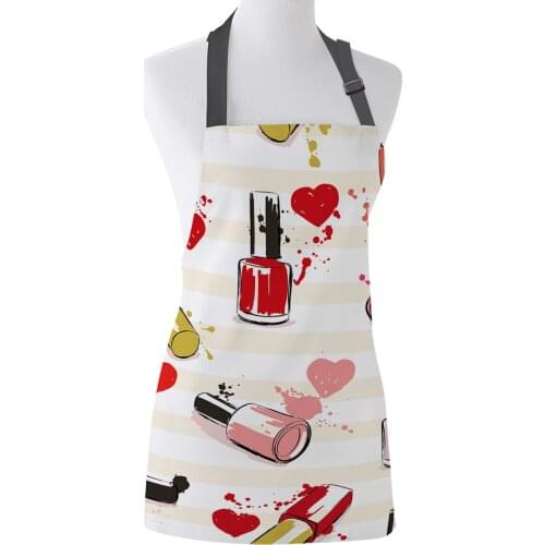 Tophome Kitchen Apron Cosmetic Nail Polish Female Cartoon Adjustable Canvas Aprons for Men Women Kids Home Cleaning Tools