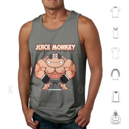 Juiced Monkey Tank Tops Vest 100% Cotton Gorilla Strong Kettlebell Fitness Juice Monkey