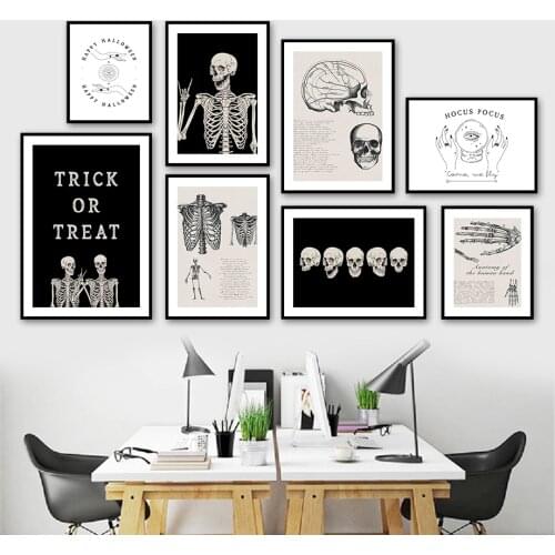 Anatomy Medical Artwork Skeleton Skull Wall Art Canvas Painting Nordic Posters And Prints Wall Pictures For Living Room Decor