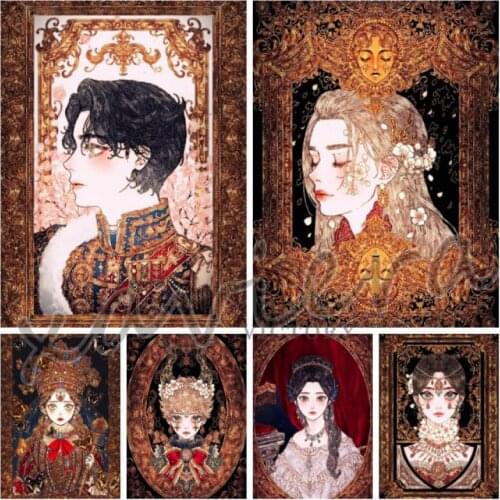 Xaviera Diy Tarot Card Diamond Painting Kit 5D Full Round Drill Cross Stitch Beauty Rhinestone Embroidery Mosaic Handmade Gifts
