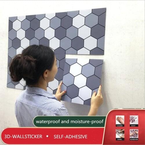 Nordic Kitchen Thick Mosaic Background Wallpaper Fashion Self Adhesive Waterproof Contact Paper Bathroom Charm 3D Wall Stickers