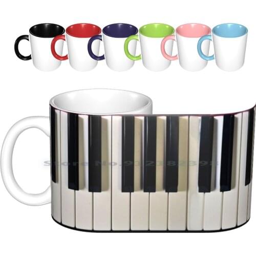 Piano Keys Ceramic Mugs Coffee Cups Milk Tea Mug Piano Keys Keyboard Music Pop Culture Awesome Epic Top Selling Graphic