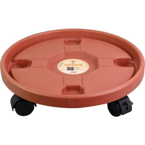 Flower Pot Moving Tray Plant Stand Caster Wheels Pallet Round Portable Plastic Vase With Rollers Garden Removable Movable Holder