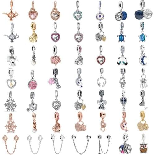 New Fashion Original Pandora Pendant Love Heart Leaves Allah Magic Lamp Beaded Womens Jewelry Gift