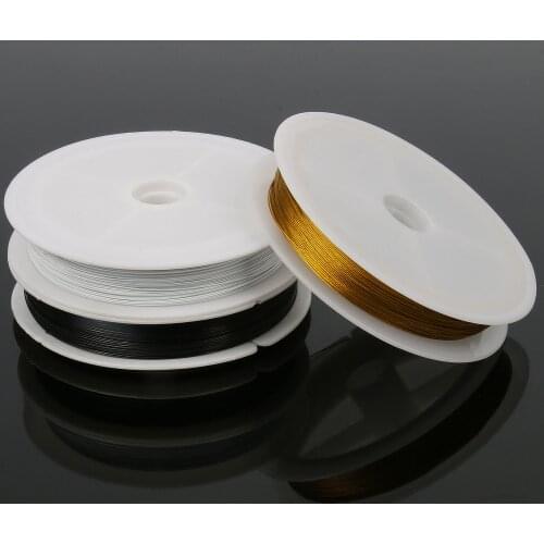 0.3/0.35/0.38/0.45mm Resistant Strong Line Stainless Steel Wire Tiger Tail Beading Wire For Jewelry Making Finding 1 Roll 50m