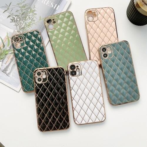 Luxury diamond bling plating Soft silicon Phone Case For Apple iPhone 12 11Pro MiNi 7 8Plus X XS MAX XR electroplate back cover