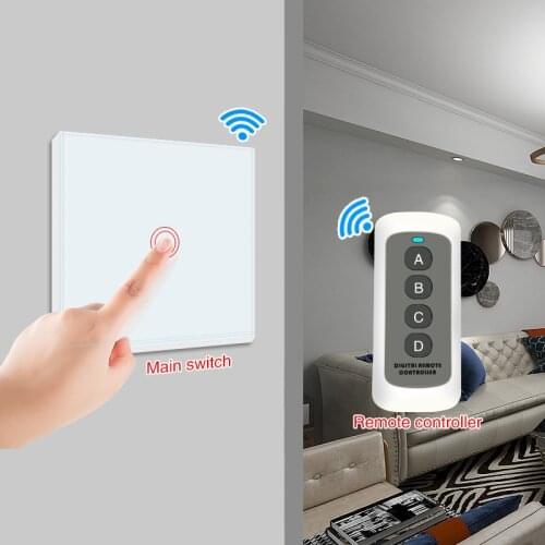 Smart Wireless Remote Control Wall Switch RF wall Glass panel transmitter Safety Switch Smart Home Light Switch DIY 1/2/3 Gang
