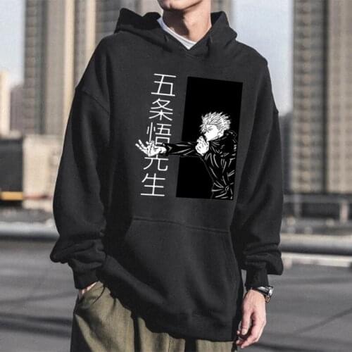 Jujutsu Kaisen New Manga Gojo Satoru Hooded Top Winter Warm Clothing Pullover Long-Sleeved Sweatshirt Kpop Unisex Oversized Top