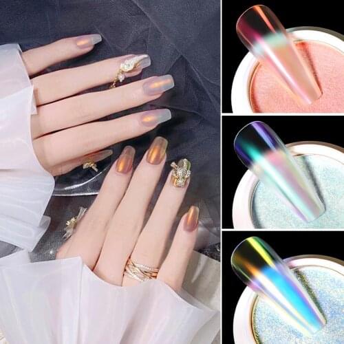 Solid Aurora Powder Nail Art Ice Transparent Symphony Fairy Powder Mermaid Ji Polarizer Face Powder Nail Decoration