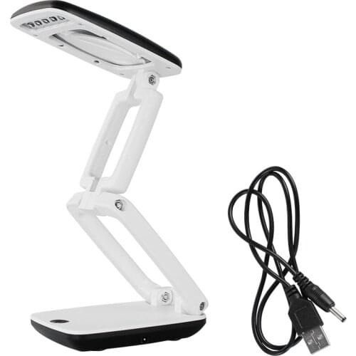 AOMEKIE 3X Foldable Magnifier LED Illumination Desktop Lamp USB/Batteries Power Magnifying Glass for Reading Writing Pocket Size